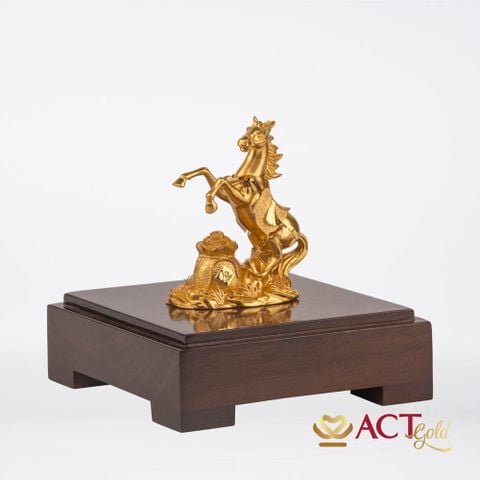 Quà tặng Ngựa Tài Lộc dát vàng 24k ACT GOLD ISO 9001:2015 (Mẫu 4)