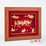 Quà tặng Tranh Bát Mã dát vàng 24k  ACT GOLD ISO 9001:2015