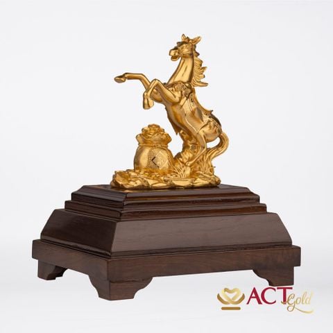 Quà tặng Ngựa Tài Lộc dát vàng 24k ACT GOLD ISO 9001:2015 (Mẫu 2)
