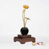 Quà tặng Chậu Sen 3 Cành dát vàng 24k ACT GOLD ISO 9001:2015