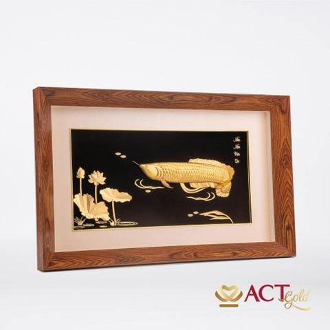 Tranh Cá Rồng dát vàng 24k ACT GOLD ISO 9001:2015 (Mẫu 6)