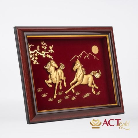 Tranh Song Mã dát vàng 24k ACT GOLD ISO 9001:2015