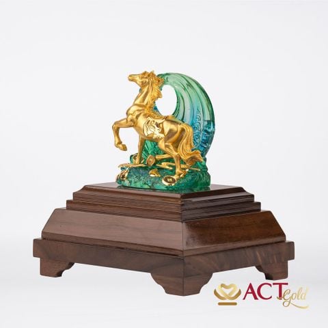 Quà tặng Ngựa Phú Quý dát vàng 24k ACT GOLD ISO 9001:2015