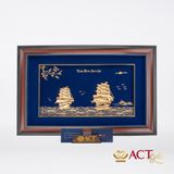 Quà tặng tranh Thuyền dát vàng 24k ACT GOLD ISO 9001:2015 (Mẫu 5)