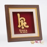 Quà tặng Tranh Chữ Lộc dát vàng 24k ACT GOLD ISO 9001:2015