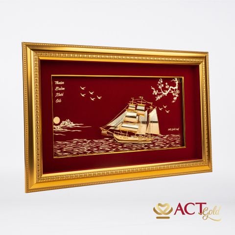 Tranh Thuyền dát vàng 24k ACT GOLD ISO 9001:2015 (Mẫu 38)