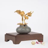Quà tặng Lọ Hoa Lan 2 Cành dát vàng 24k ACT GOLD ISO 9001:2015