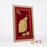 Quà tặng tranh Chim Công dát vàng 24k ACT GOLD ISO 9001:2015