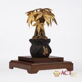 Quà tặng Chậu Cây Kim Ngân dát vàng 24k ACT GOLD ISO 9001:2015 (Mẫu 2)