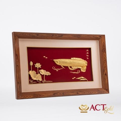 Tranh Cá Rồng dát vàng 24k ACT GOLD ISO 9001:2015 (Mẫu 5)