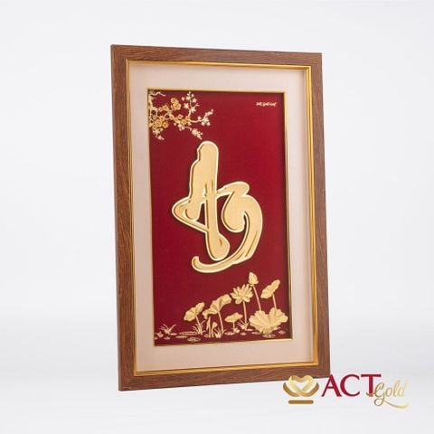 Quà tặng Tranh Chữ An dát vàng 24k ACT GOLD ISO 9001:2015 (Mẫu 5)