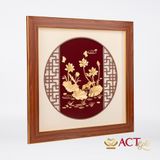 Quà tặng Tranh Hồ Sen dát vàng 24k ACT GOLD ISO 9001:2015