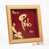 Quà tặng Tranh chữ Phúc hoa Sen dát vàng 24k ACT GOLD ISO 9001:2015
