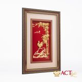 Tranh Gà Vàng Đại Cát dát vàng 24k ACT GOLD ISO 9001:2015