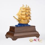 Quà tặng Thuyền Buồm dát vàng 24k ACT GOLD ISO 9001:2015