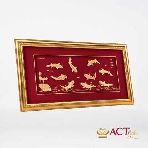Tranh Cửu Ngư dát vàng 24k ACT GOLD ISO 9001:2015