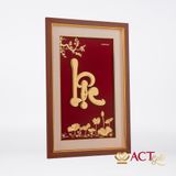 Quà tặng Tranh Chữ Lộc Hoa Sen dát vàng 24k ACT GOLD ISO 9001:2015