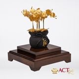 Quà tặng Chậu Lan 8 Cành dát vàng 24k ACT GOLD ISO 9001:2015
