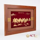 Quà tặng tranh Vạn Mã Hùng Phong dát vàng 24k ACT GOLD ISO 9001:2015