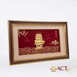 Quà tặng tranh Thuyền dát vàng 24k ACT GOLD ISO 9001:2015 (Mẫu 26)