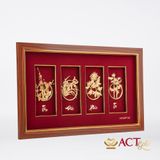 Tranh Tứ Quý  dát vàng 24k ACT GOLD ISO 9001:2015 (Mẫu 3)