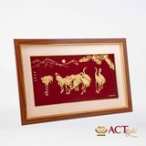 Quà tặng tranh Tùng Hạc Diên Niên dát vàng 24k ACT GOLD ISO 9001:2015