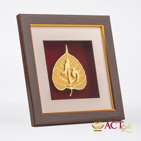 Tranh Chữ An Lá Bồ Đề Dát Vàng 24K ACT GOLD ISO 9001:2015