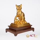 Quà tặng Tượng Mèo Phú Quý dát vàng 24k ACT GOLD ISO 9001:2015