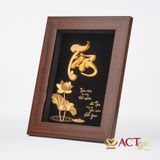 Quà tặng Chữ Tâm Hoa Sen dát vàng 24k ACT GOLD ISO 9001:2015