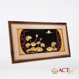 Quà tặng Tranh Hồ Sen dát vàng 24k ACT GOLD ISO 9001:2015