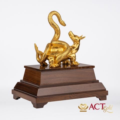 Quà tặng Huyền Vũ dát vàng 24k ACT GOLD ISO 9001:2015