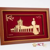 Tranh Chợ Bến Thành dát vàng 24k ACT GOLD ISO 9001:2015 (mẫu 1)