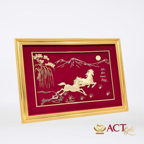 Tranh Song Mã dát vàng 24k ACT GOLD ISO 9001:2015