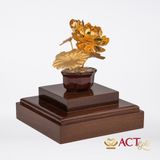 Quà tặng Chậu Sen 5 Cành dát vàng 24k ACT GOLD ISO 9001:2015 (Mẫu 3)
