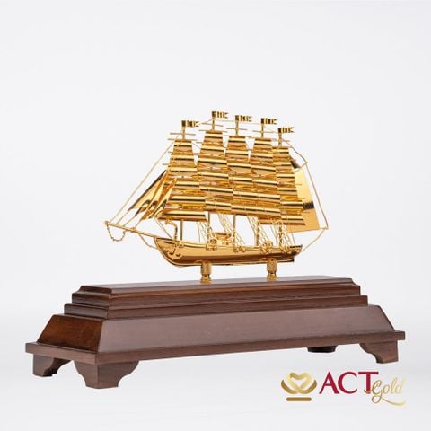 Quà tặng Thuyền Buồm dát vàng 24k ACT GOLD ISO 9001:2015 (Mẫu 66)