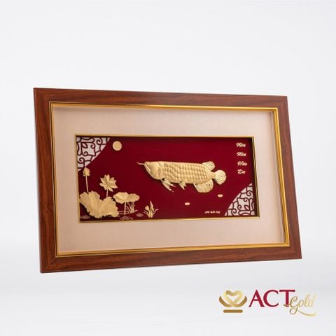 Tranh Cá Rồng dát vàng 24k ACT GOLD ISO 9001:2015 (Mẫu 2)