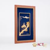 Quà tặng tranh Đôi Hạc dát vàng 24k ACT GOLD ISO 9001:2015 (Mẫu 2)