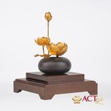 Quà tặng Bình Hoa Sen dát vàng 24k ACT GOLD ISO 9001:2015