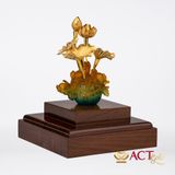 Quà tặng Chậu Sen 5 Cành dát vàng 24k ACT GOLD ISO 9001:2015