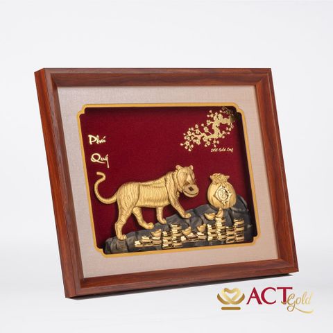 Tranh Hổ dát vàng 24k ACT GOLD ISO 9001:2015 (Mẫu 5)