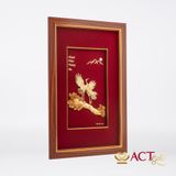 Quà tặng tranh Đôi Hạc dát vàng 24k ACT GOLD ISO 9001:2015 (Mẫu 1)
