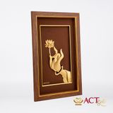Tranh Sen Vàng Thoát Tục (Tay Phải) dát vàng 24k ACT GOLD ISO 9001:2015