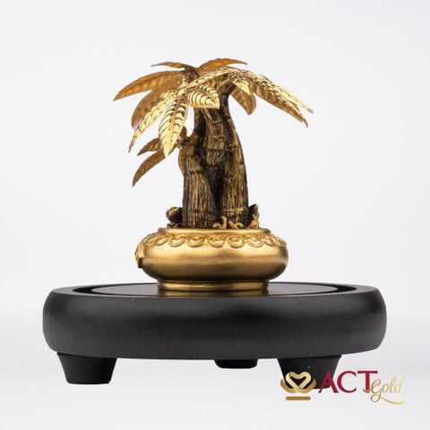 Quà tặng Chậu Cây Kim Ngân dát vàng 24k ACT GOLD ISO 9001:2015(Mẫu 3)