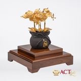 Quà tặng Chậu Lan 7 Cành dát vàng 24k ACT GOLD ISO 9001:2015