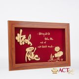 Tranh Chữ Hạnh Phúc Hoa Sen dát vàng 24k ACT GOLD ISO 9001:2015