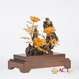 Quà tặng Hoa Mẫu Đơn Tiểu Cảnh Dát Vàng 24k ACT GOLD ISO 9001:2015