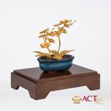 Quà tặng Chậu Lan 2 Cành dát vàng 24k ACT GOLD ISO 9001:2015