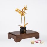 Quà tặng Chậu Lan 2 Cành dát vàng 24k ACT GOLD ISO 9001:2015