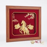 Quà tặng Tranh Ngựa Chiến Thắng dát vàng 24k ACT GOLD ISO 9001:2015