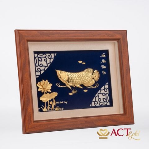 Tranh Cá Rồng dát vàng 24k ACT GOLD ISO 9001:2015 (Mẫu 1)